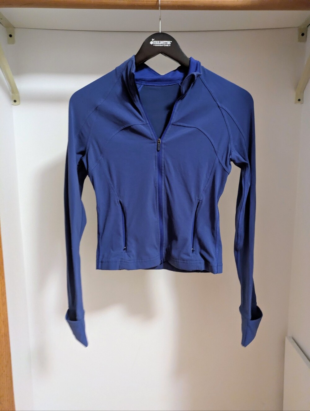 Lululemon blue full zip athletic workout jacket.